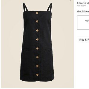J. Crew Claudia Dress in Linen Black 3X NWT